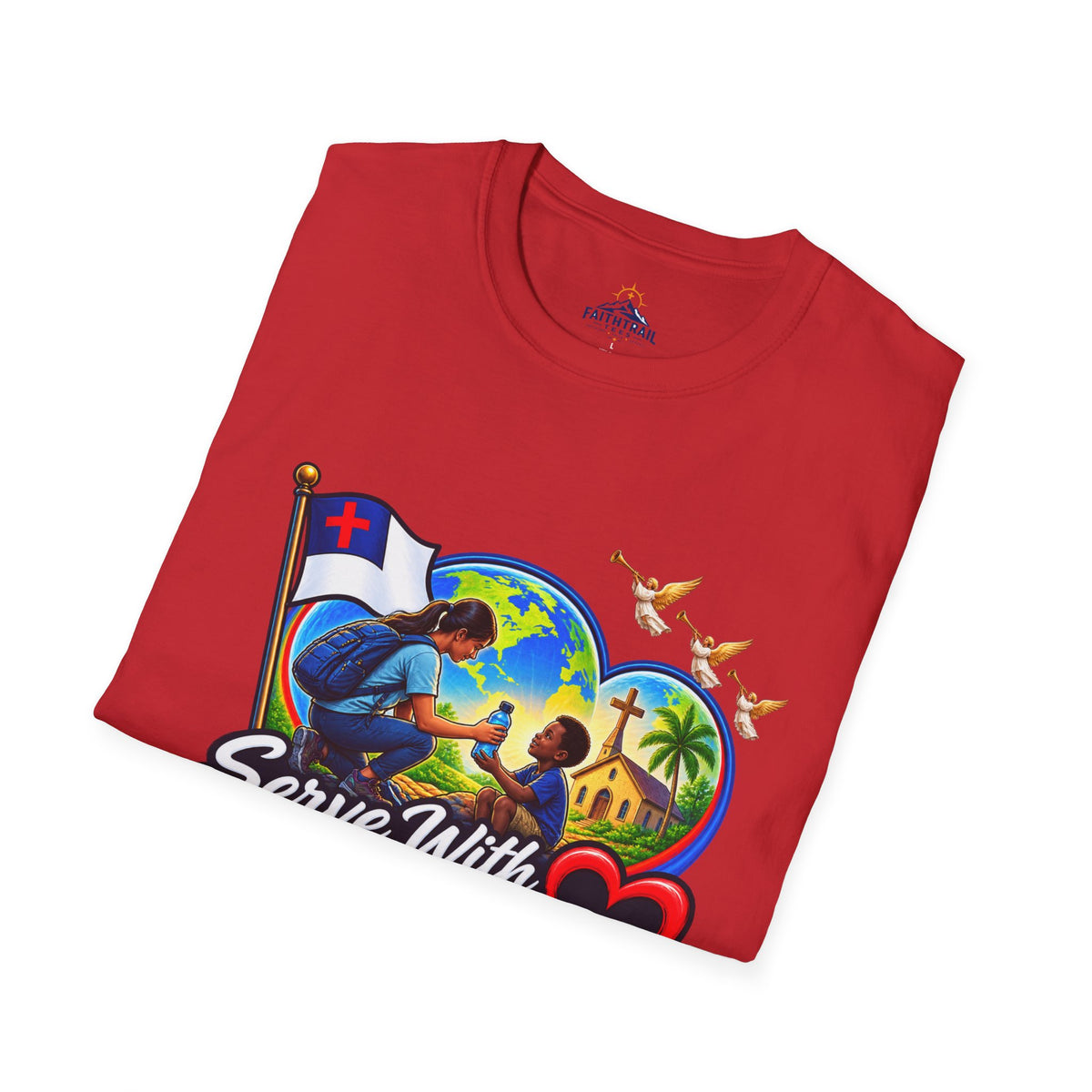 Serve With Compassion T-Shirt — Christian Faith-Based Volunteer Tee