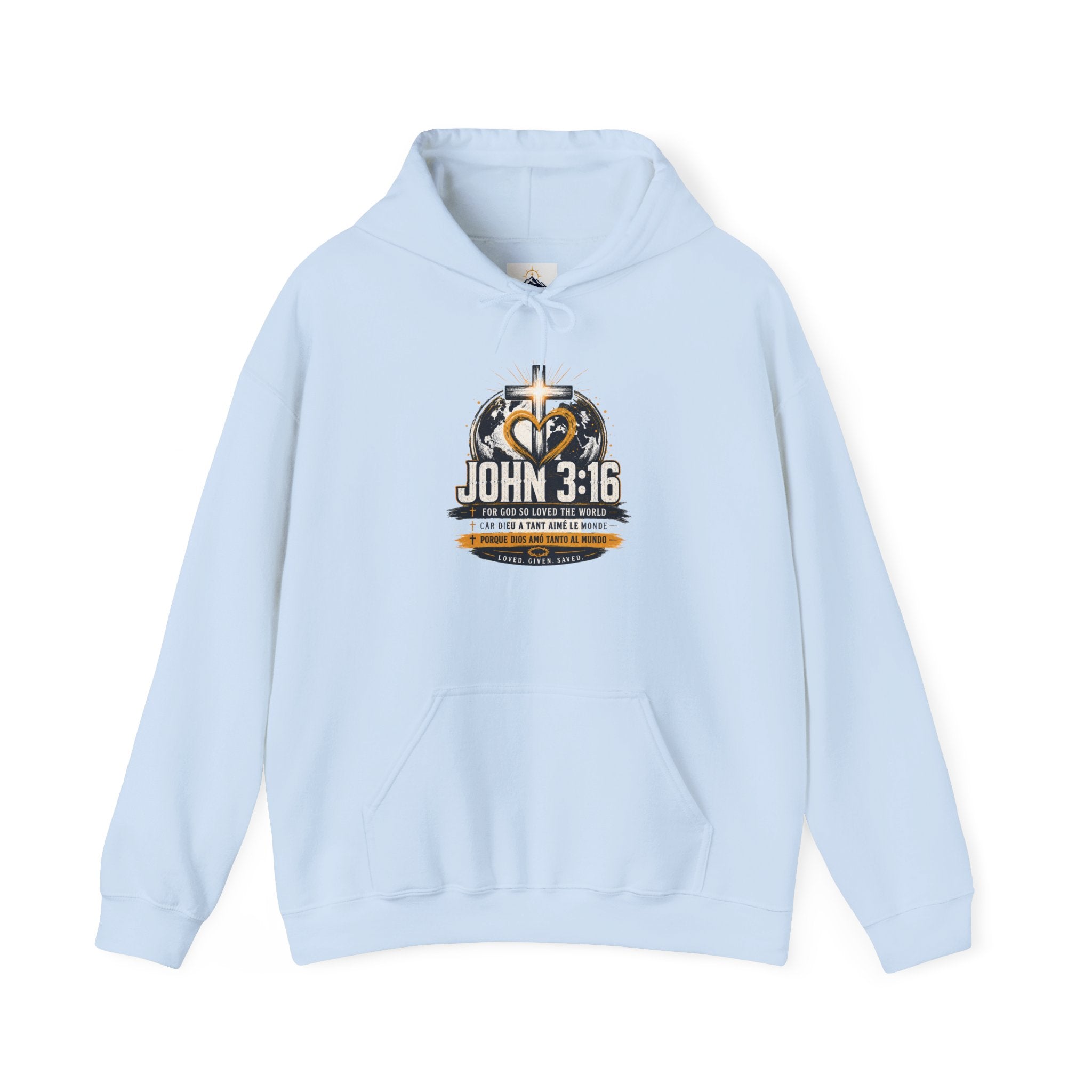 John 3:16 Christian Hoodie — Faith Cross Gospel Sweatshirt
