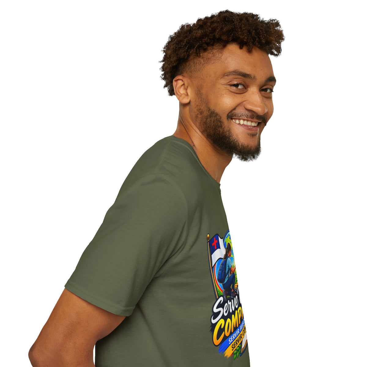 Serve With Compassion T-Shirt — Christian Faith-Based Volunteer Tee