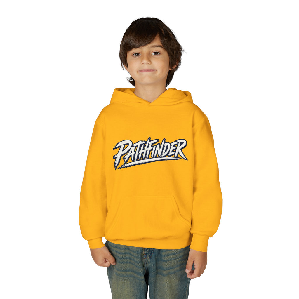 Pathfinder Youth Hoodie — Graphic Youth Pullover with Bold Script Logo