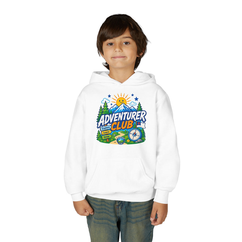 Adventurer Club Graphic Hoodie for Kids | Youth Sweatshirt, Outdoor Camping Design