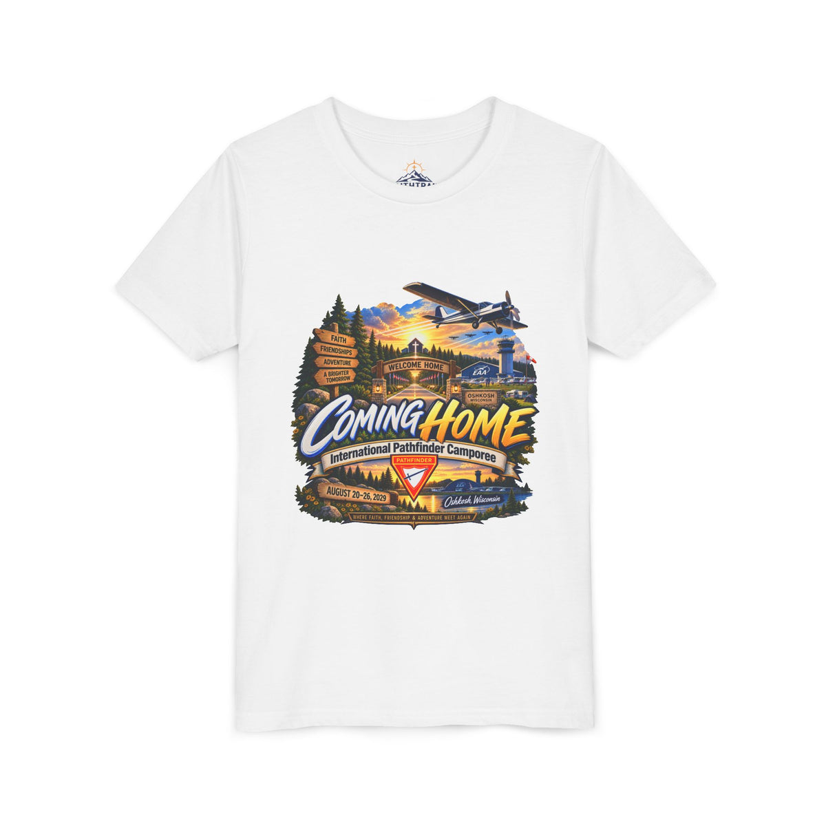 International Pathfinder Camporee - Stand Strong - Osh Kosh T-Shirt/Youth Tee — "Coming Home"