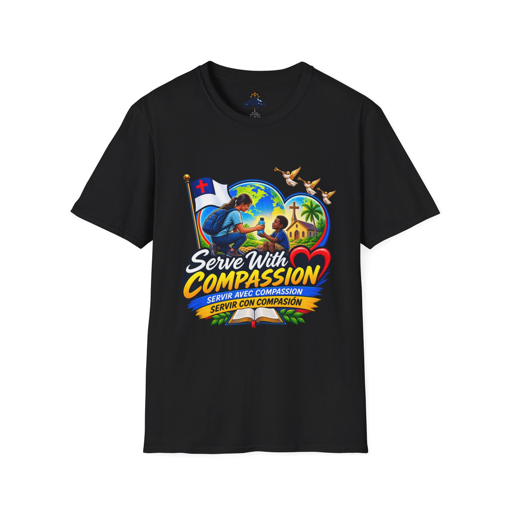 Serve With Compassion T-Shirt — Christian Faith-Based Volunteer Tee