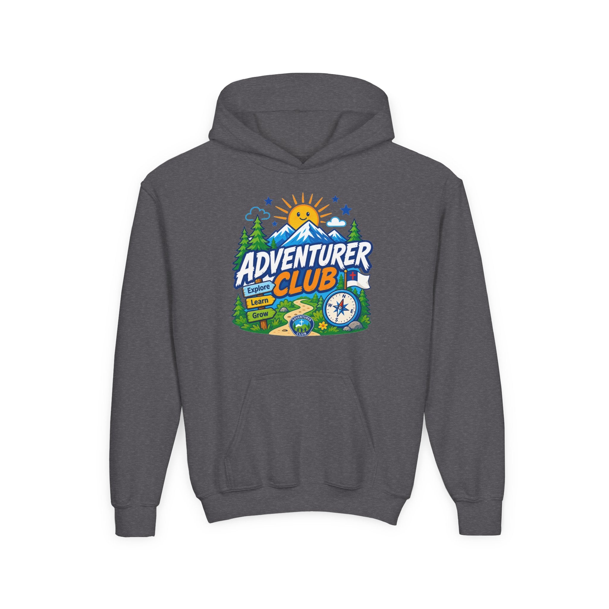 Adventurer Club Graphic Hoodie for Kids | Youth Sweatshirt, Outdoor Camping Design