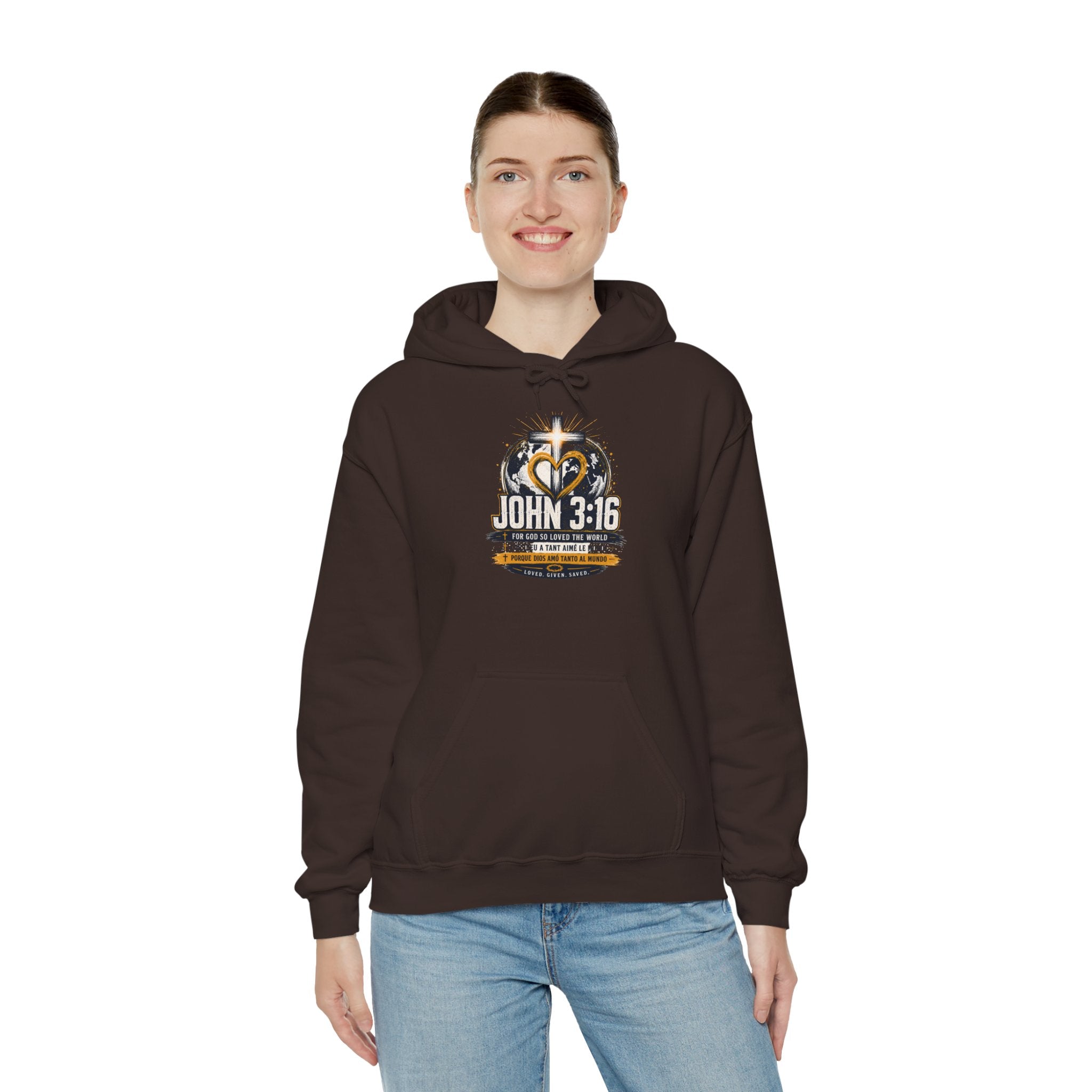 John 3:16 Christian Hoodie — Faith Cross Gospel Sweatshirt