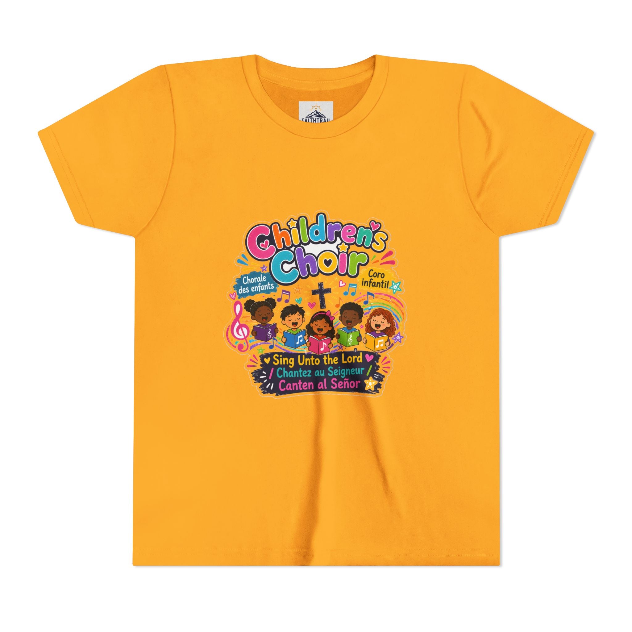 Children's Choir Youth Tee — Colorful 'Children's Choir' Gospel Music Shirt for Kids