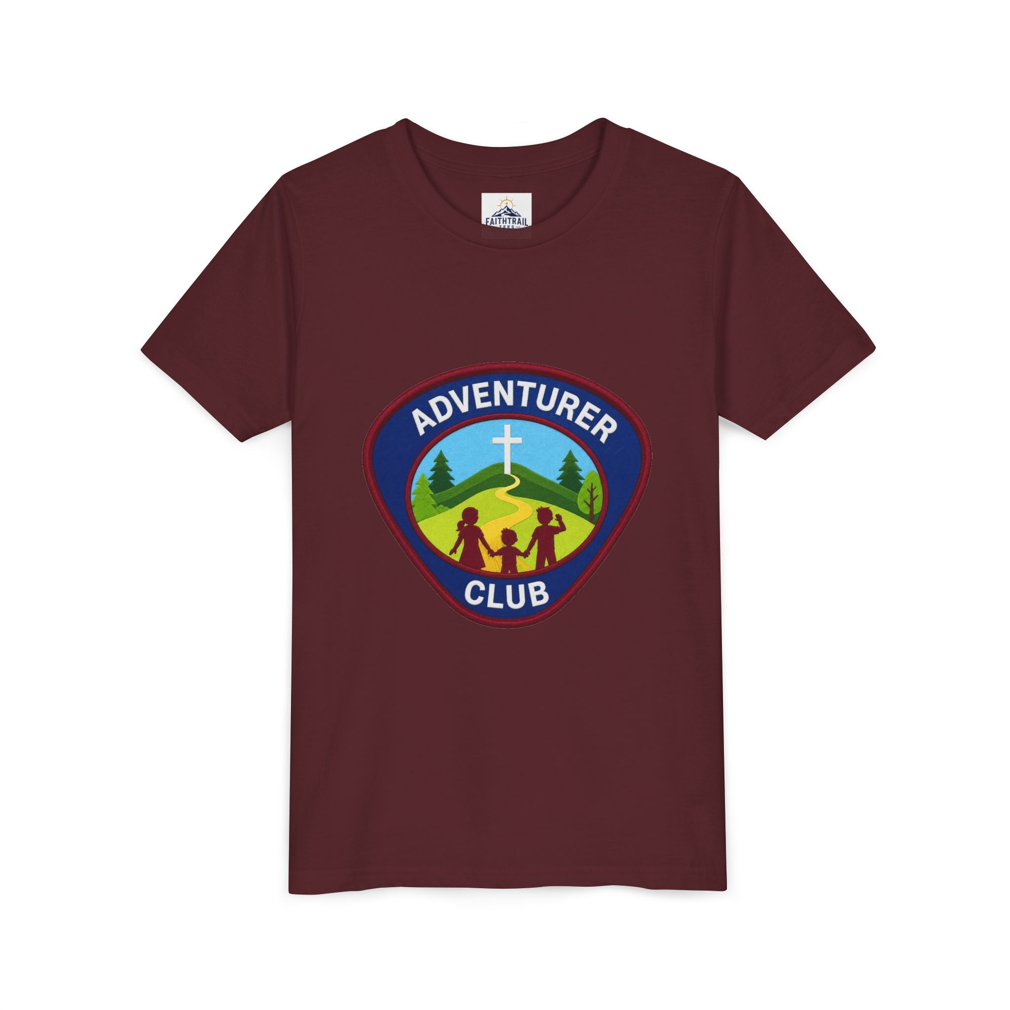 Adventurer Club Youth Tee – Christian Kids Outdoor Badge Shirt
