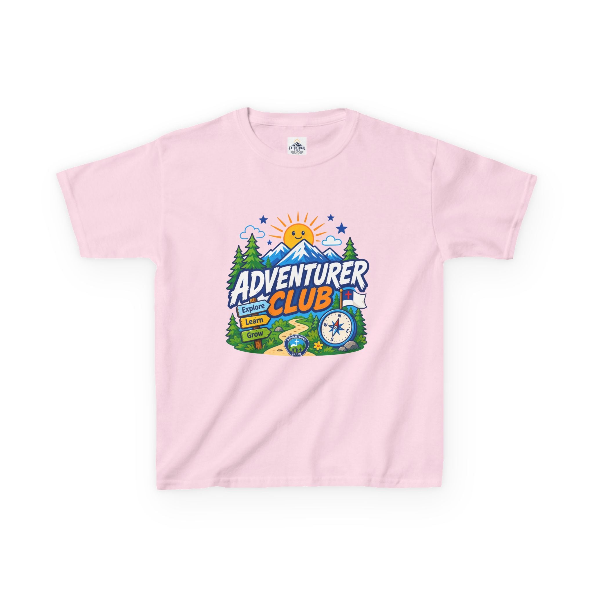 Adventurer Club Kids Tee | Camping Compass Sunrise Outdoors