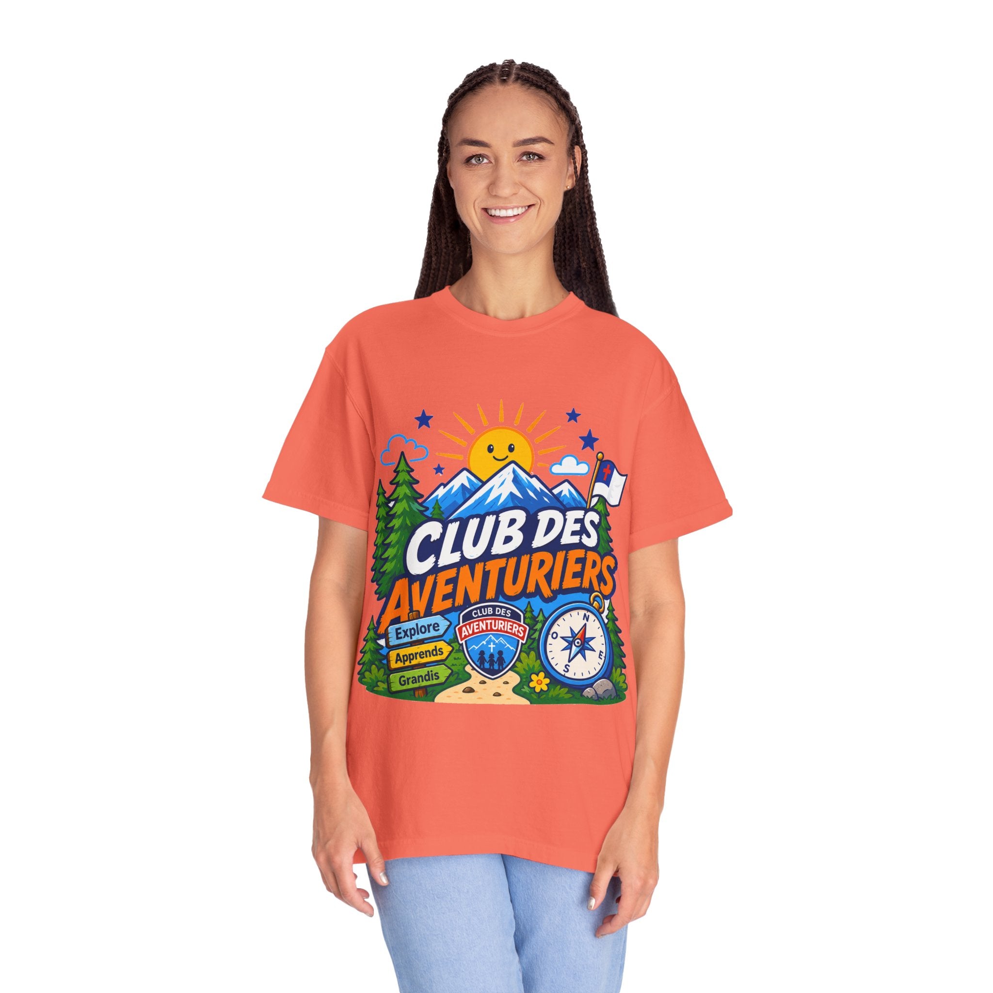 Club des Aventuriers T-Shirt Unisexe (Adultes) | Camping Boussole et Soleil