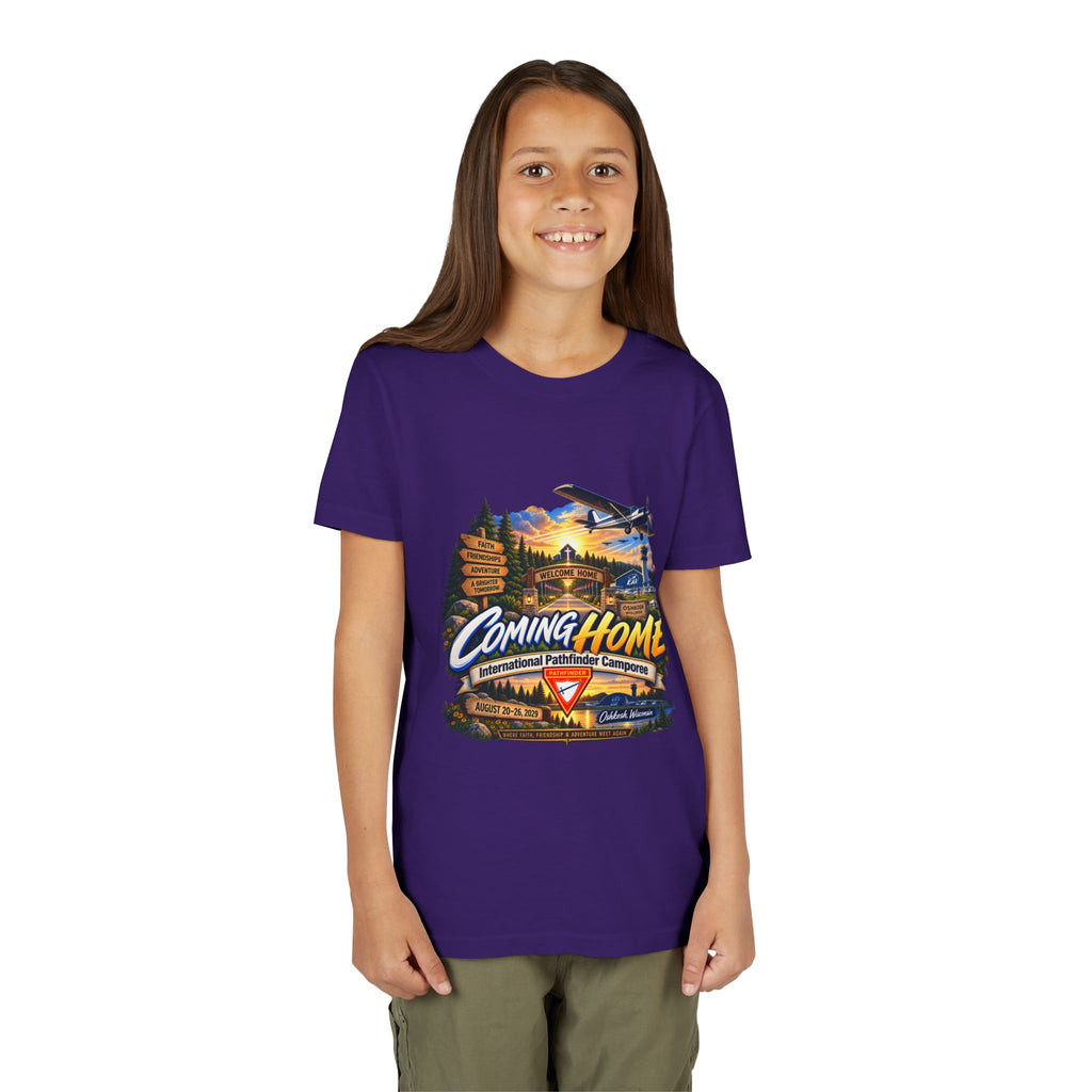 International Pathfinder Camporee - Stand Strong - Osh Kosh T-Shirt/Youth Tee — "Coming Home"