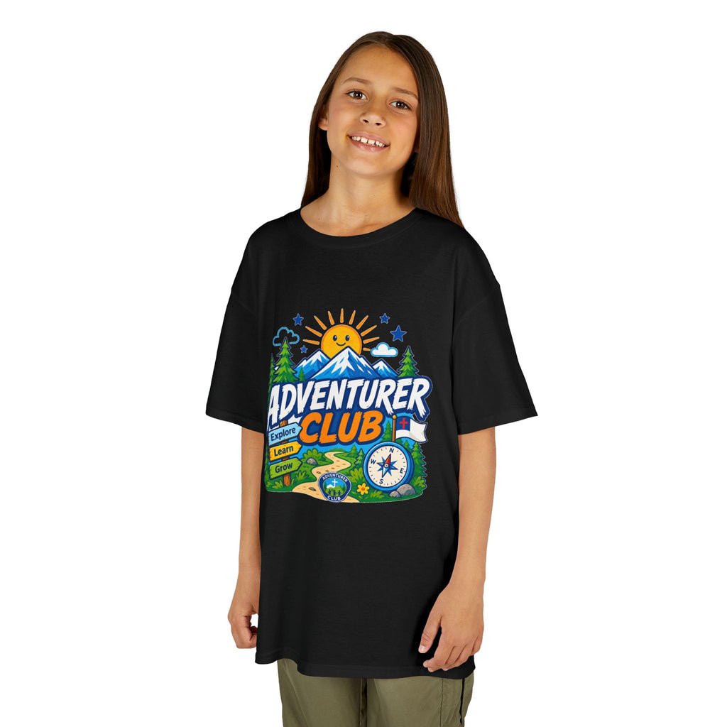 Adventurer Club Kids Tee | Camping Compass Sunrise Outdoors