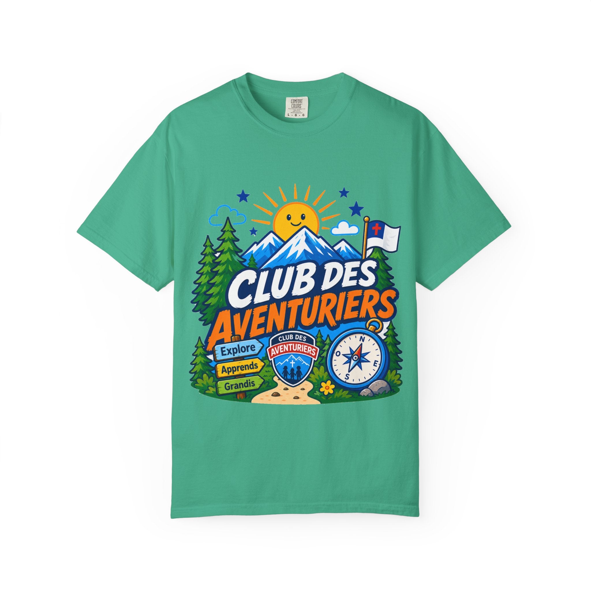 Club des Aventuriers T-Shirt Unisexe (Adultes) | Camping Boussole et Soleil