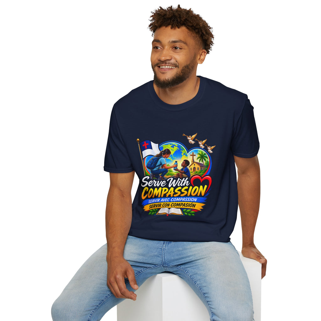 Serve With Compassion T-Shirt — Christian Faith-Based Volunteer Tee