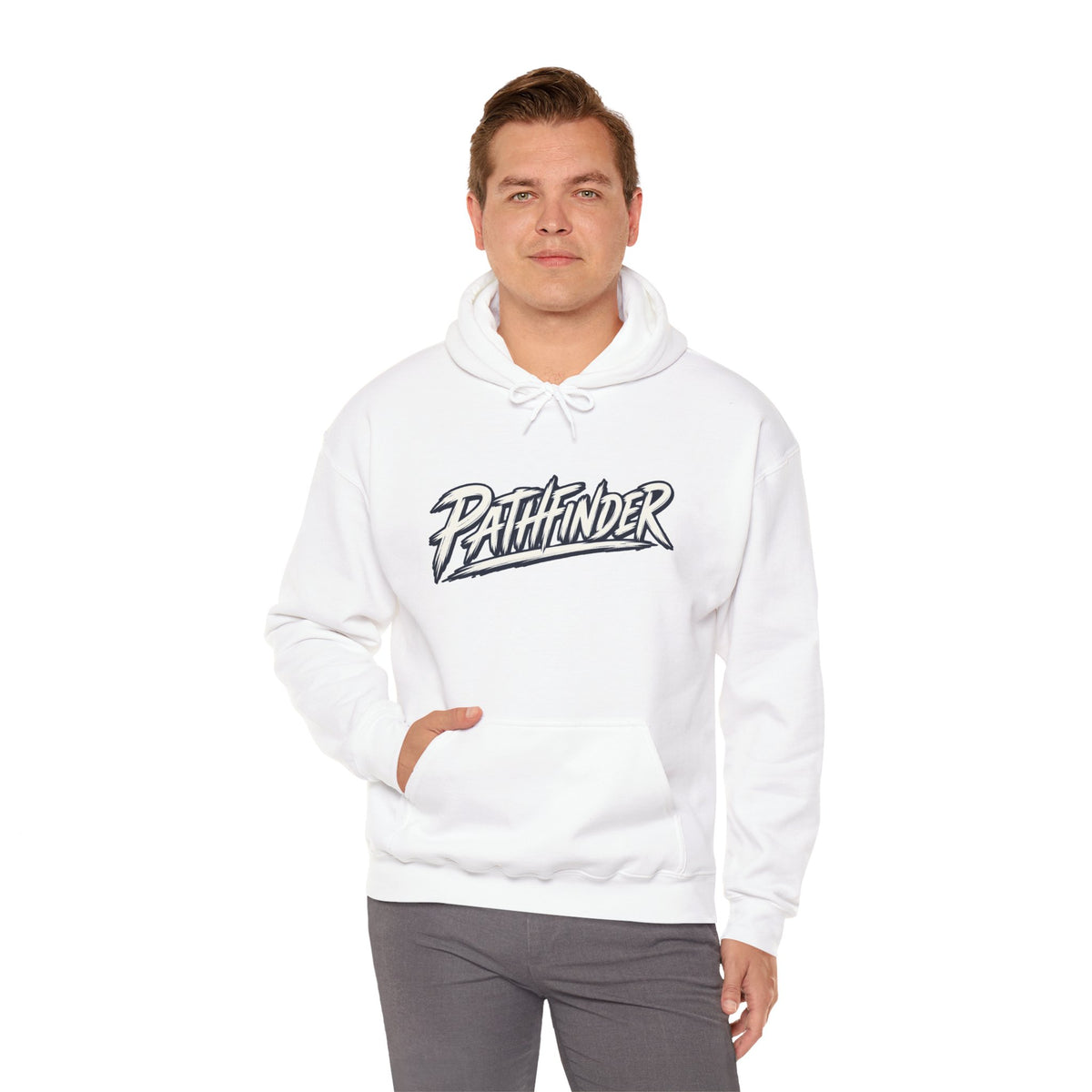 Pathfinder Graphic Hoodie — Retro Script Logo Pullover