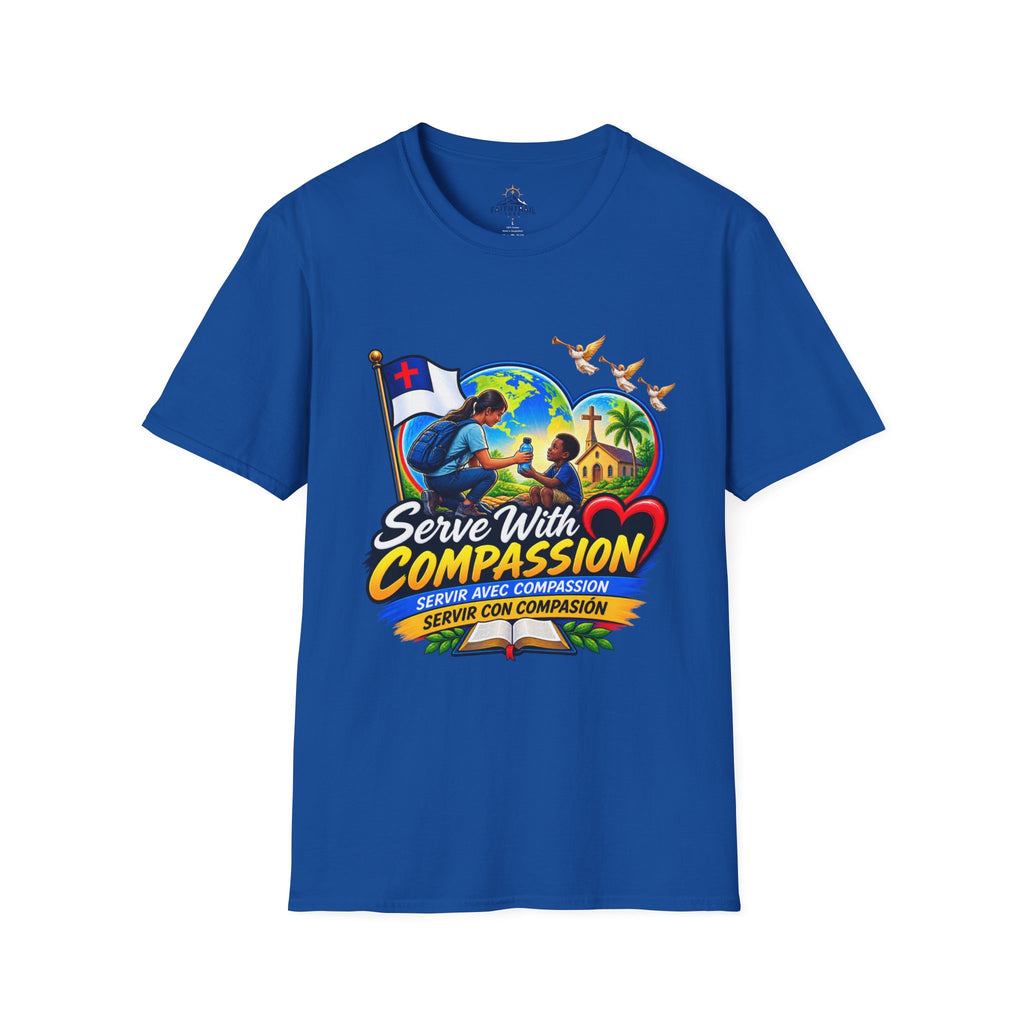 Serve With Compassion T-Shirt — Christian Faith-Based Volunteer Tee
