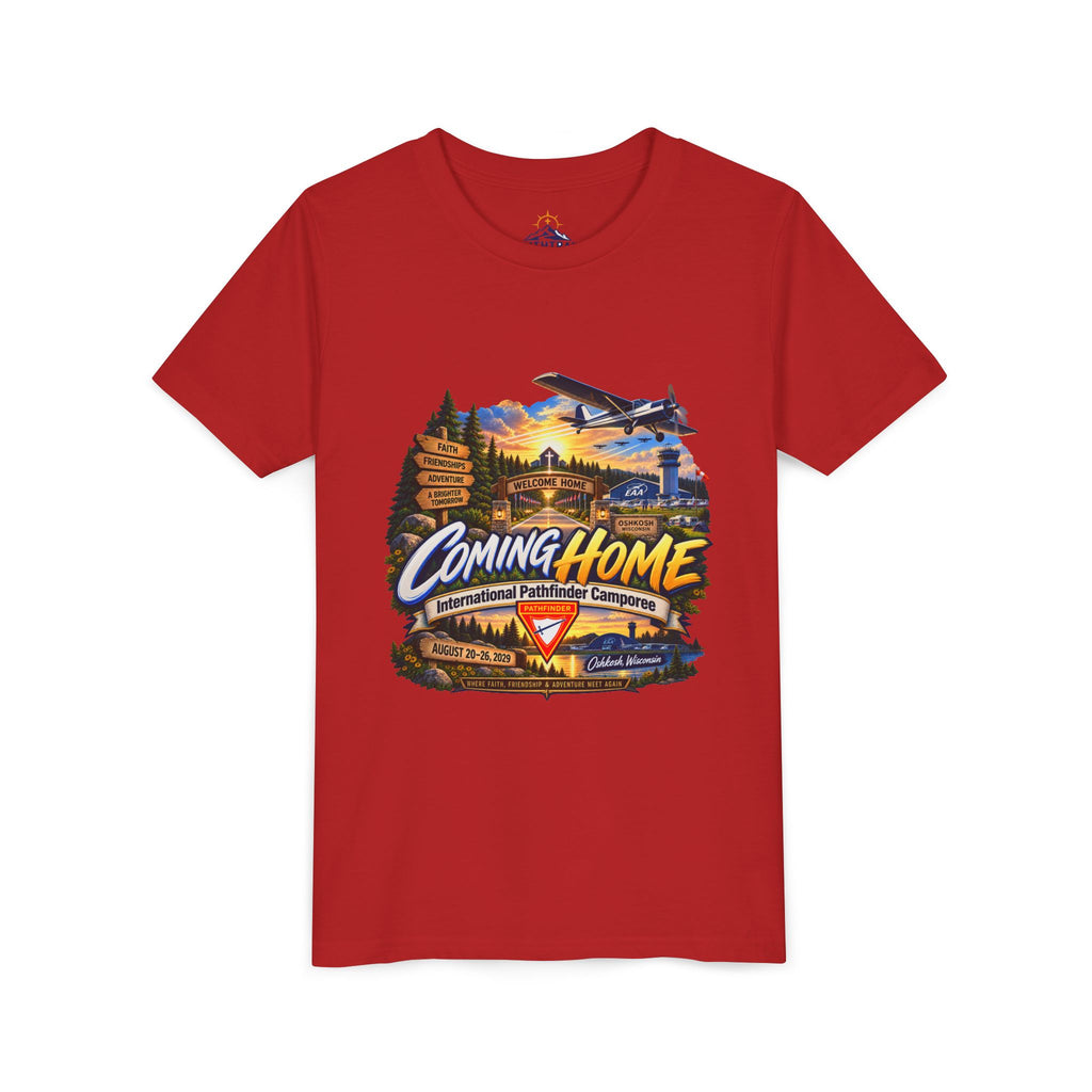 International Pathfinder Camporee - Stand Strong - Osh Kosh T-Shirt/Youth Tee — "Coming Home"