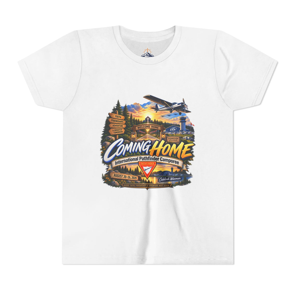 International Pathfinder Camporee - Stand Strong - Osh Kosh T-Shirt/Youth Tee — "Coming Home"