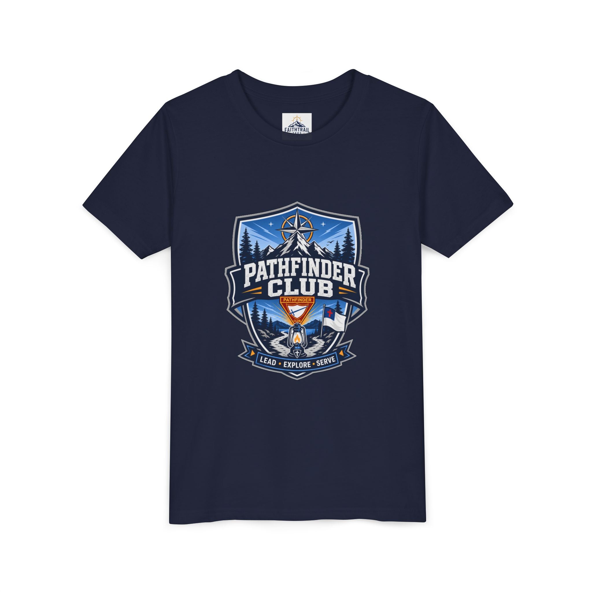 Conquistadores Camiseta para jóvenes | Camping Compass, Fogata, Pinos