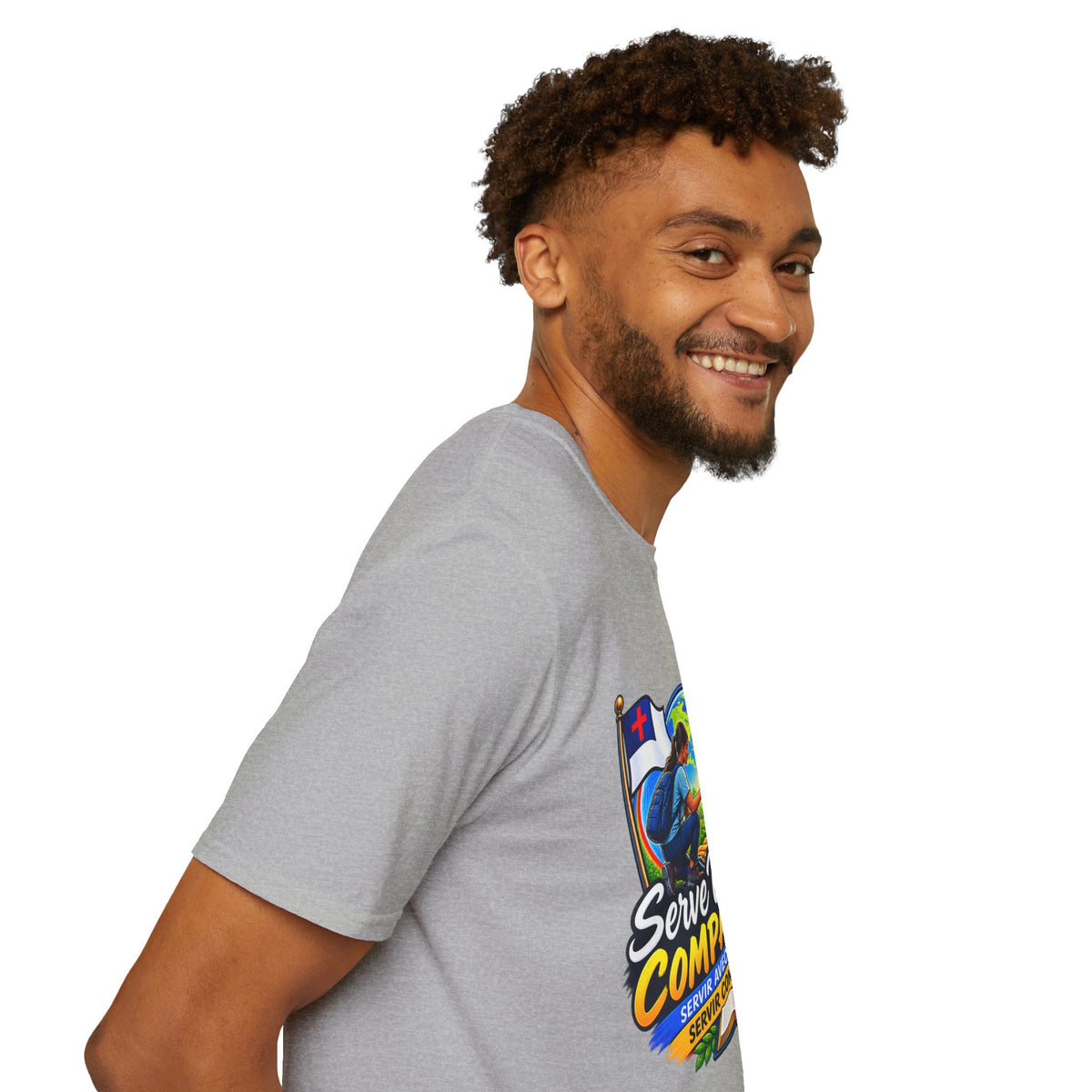 Serve With Compassion T-Shirt — Christian Faith-Based Volunteer Tee