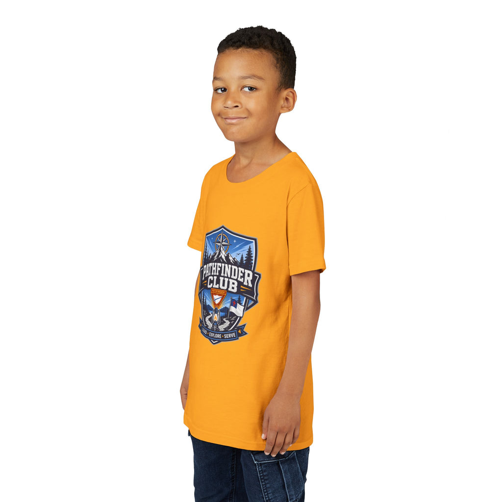 Conquistadores Camiseta para jóvenes | Camping Compass, Fogata, Pinos