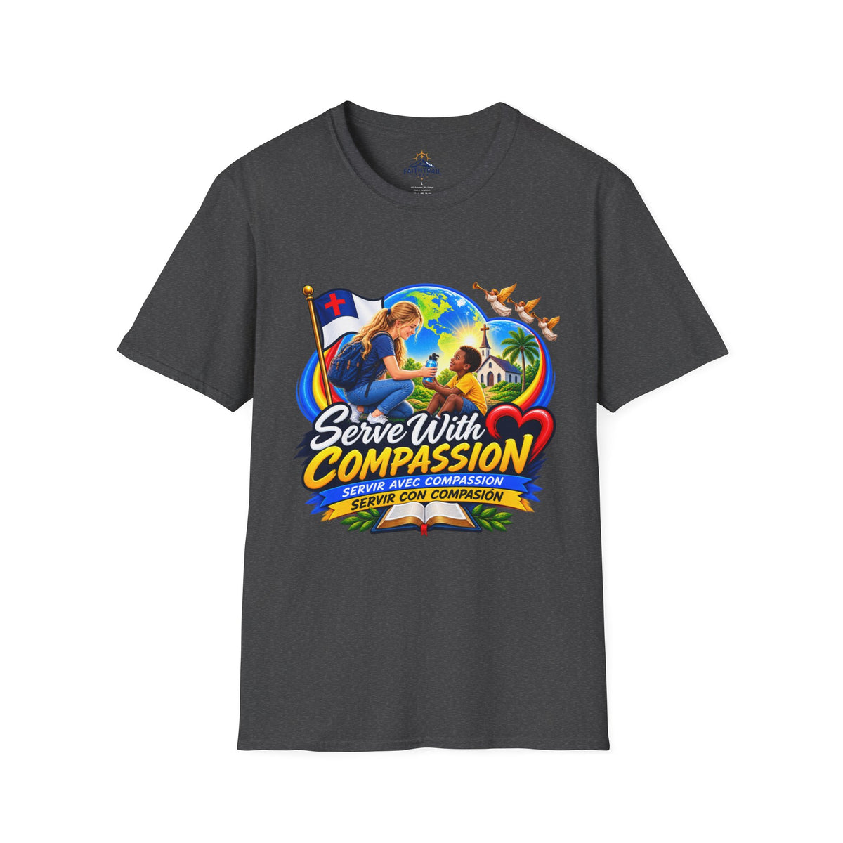 Serve With Compassion T-Shirt — Christian Volunteer Faith Tee