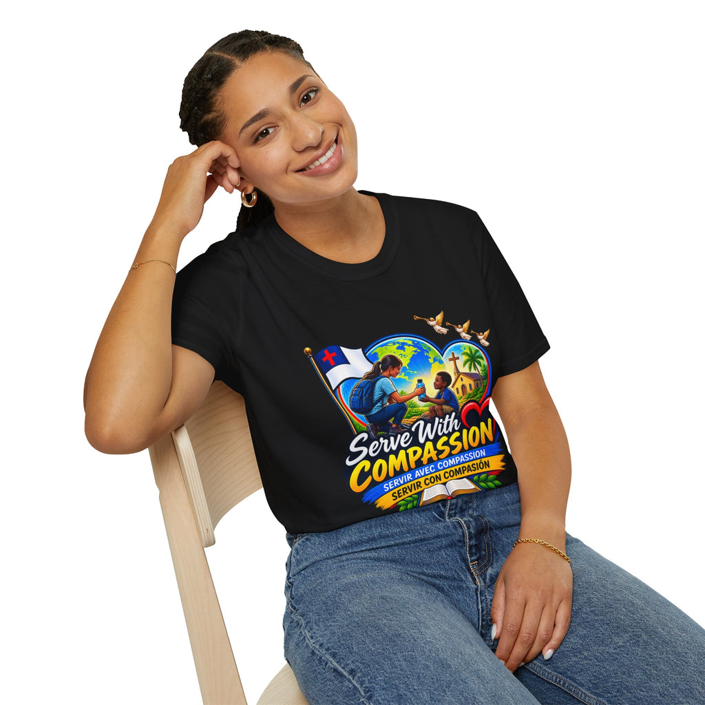 Serve With Compassion T-Shirt — Christian Faith-Based Volunteer Tee