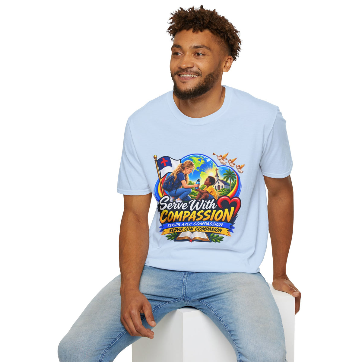 Serve With Compassion T-Shirt — Christian Volunteer Faith Tee