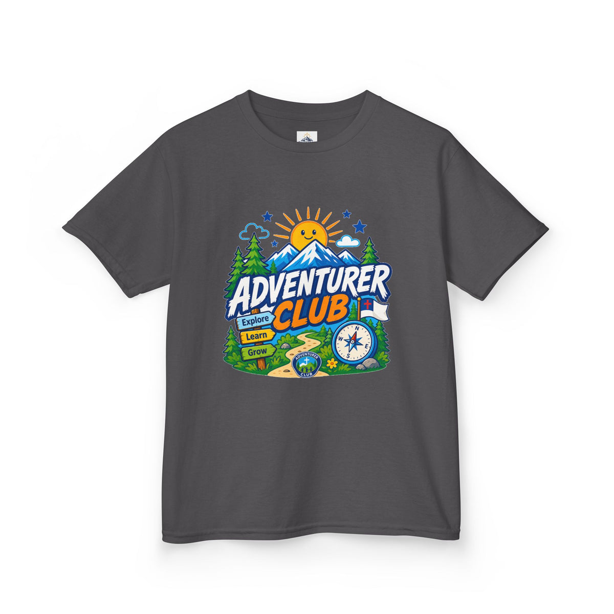 Adventurer Club Kids Tee | Camping Compass Sunrise Outdoors