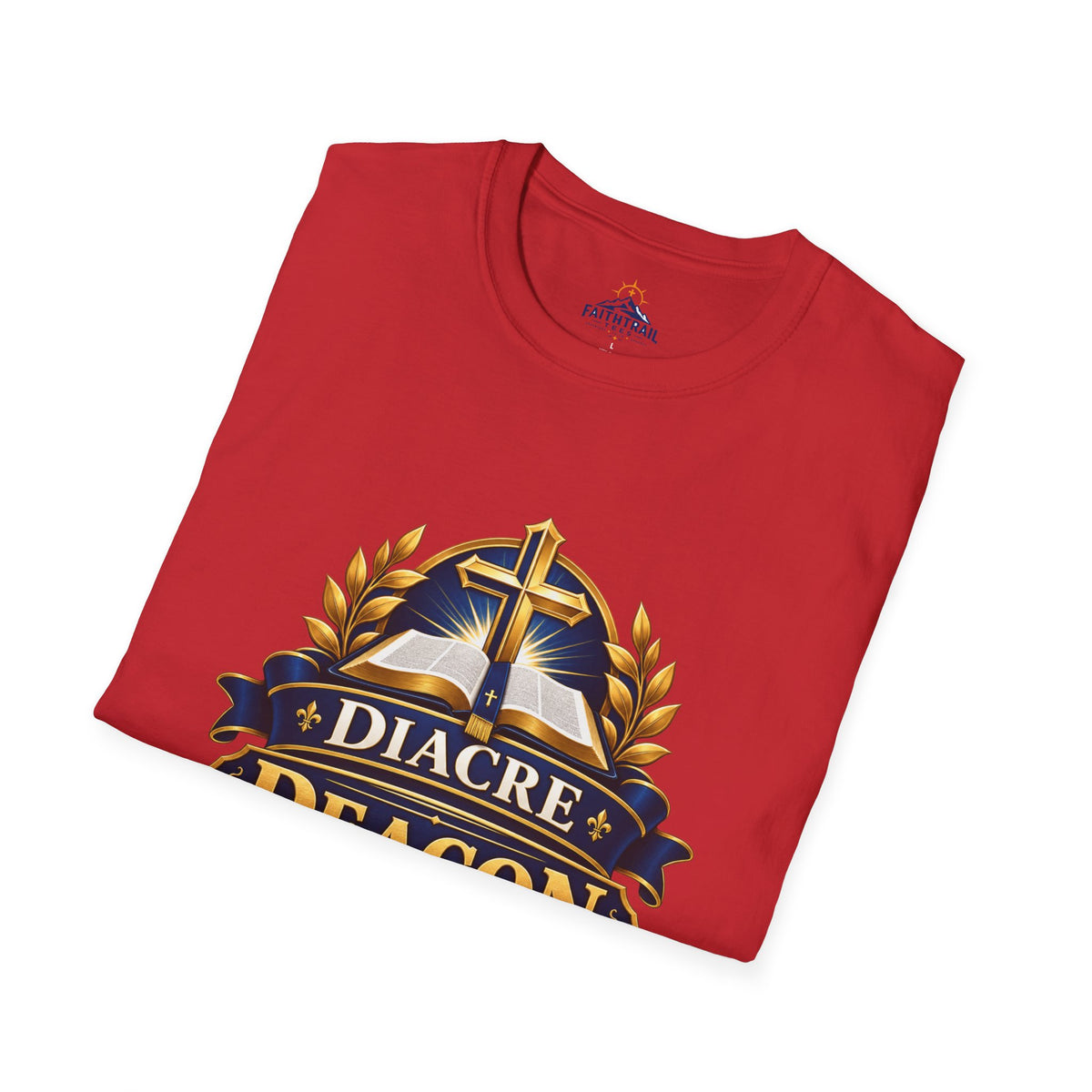 Deacon Faith T-Shirt — 'Diacre' Church Cross & Bible Emblem