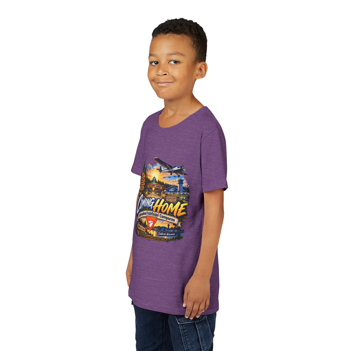 International Pathfinder Camporee - Stand Strong - Osh Kosh T-Shirt/Youth Tee — "Coming Home"
