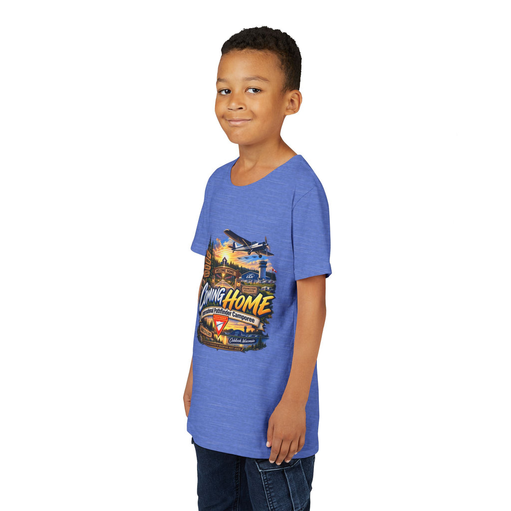International Pathfinder Camporee - Stand Strong - Osh Kosh T-Shirt/Youth Tee — "Coming Home"