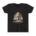 T-shirt pour jeune Jean 3:16 — T-shirt d'inspiration chrétienne pour enfants avec motif croix et globe