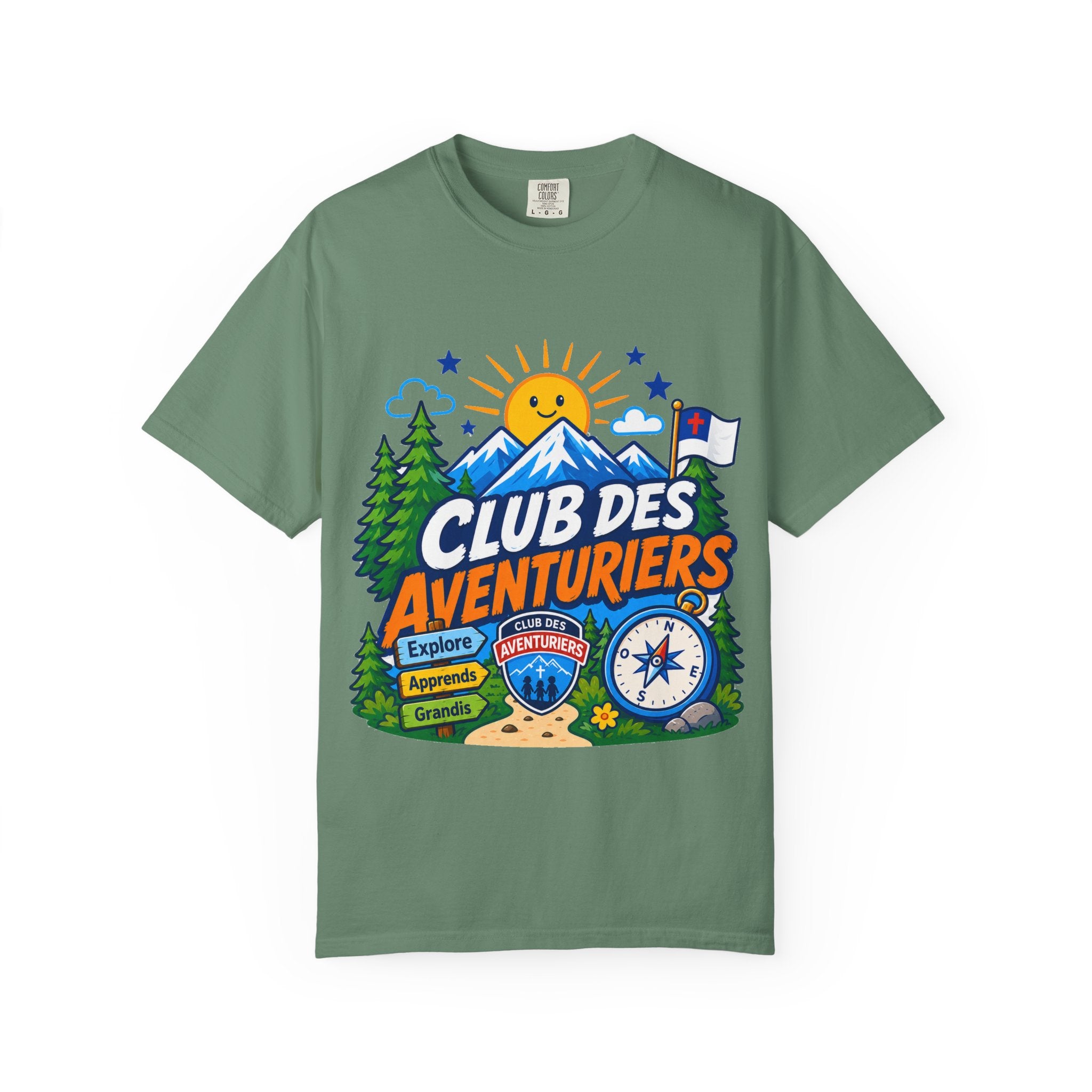 Club des Aventuriers T-Shirt Unisexe (Adultes) | Camping Boussole et Soleil