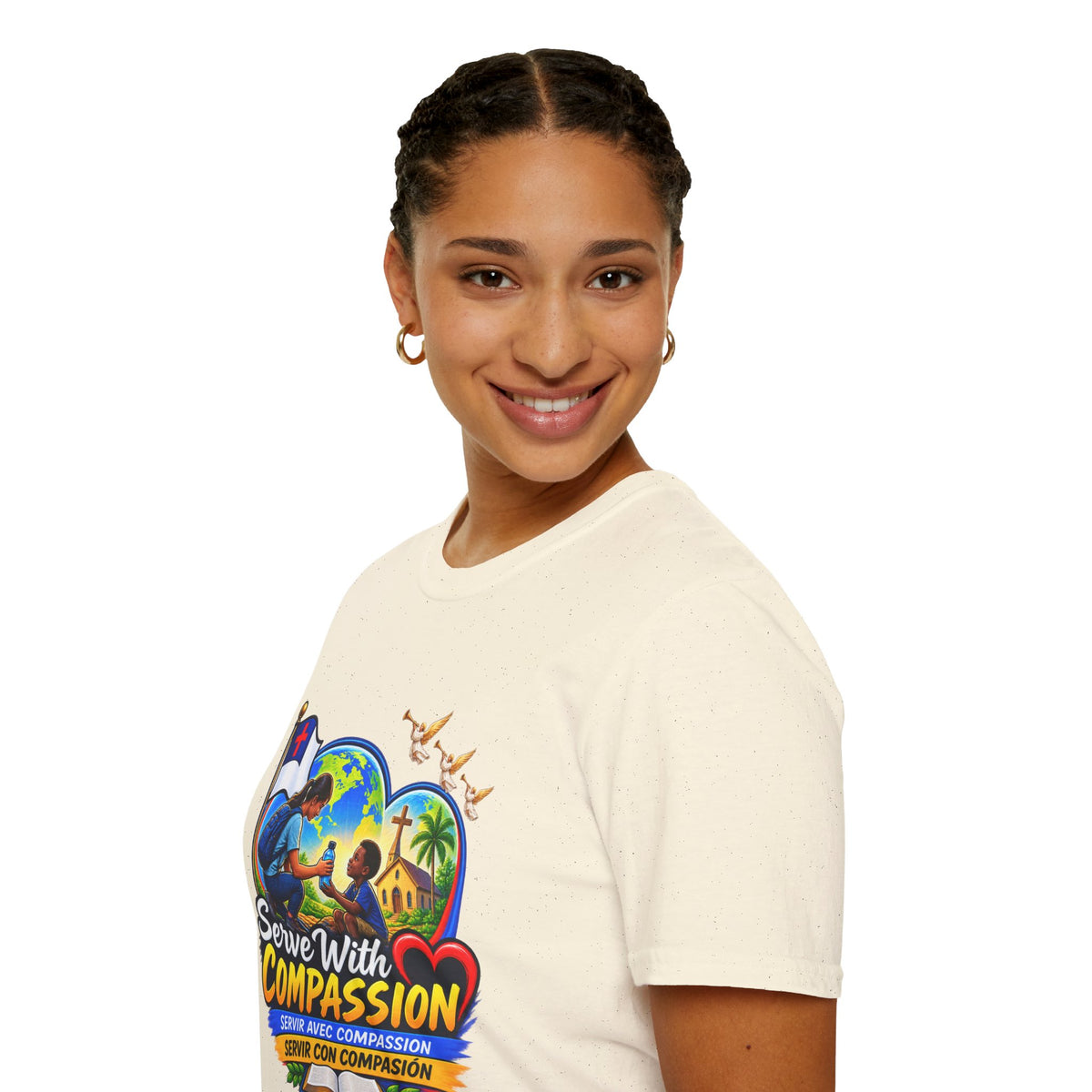 Serve With Compassion T-Shirt — Christian Faith-Based Volunteer Tee