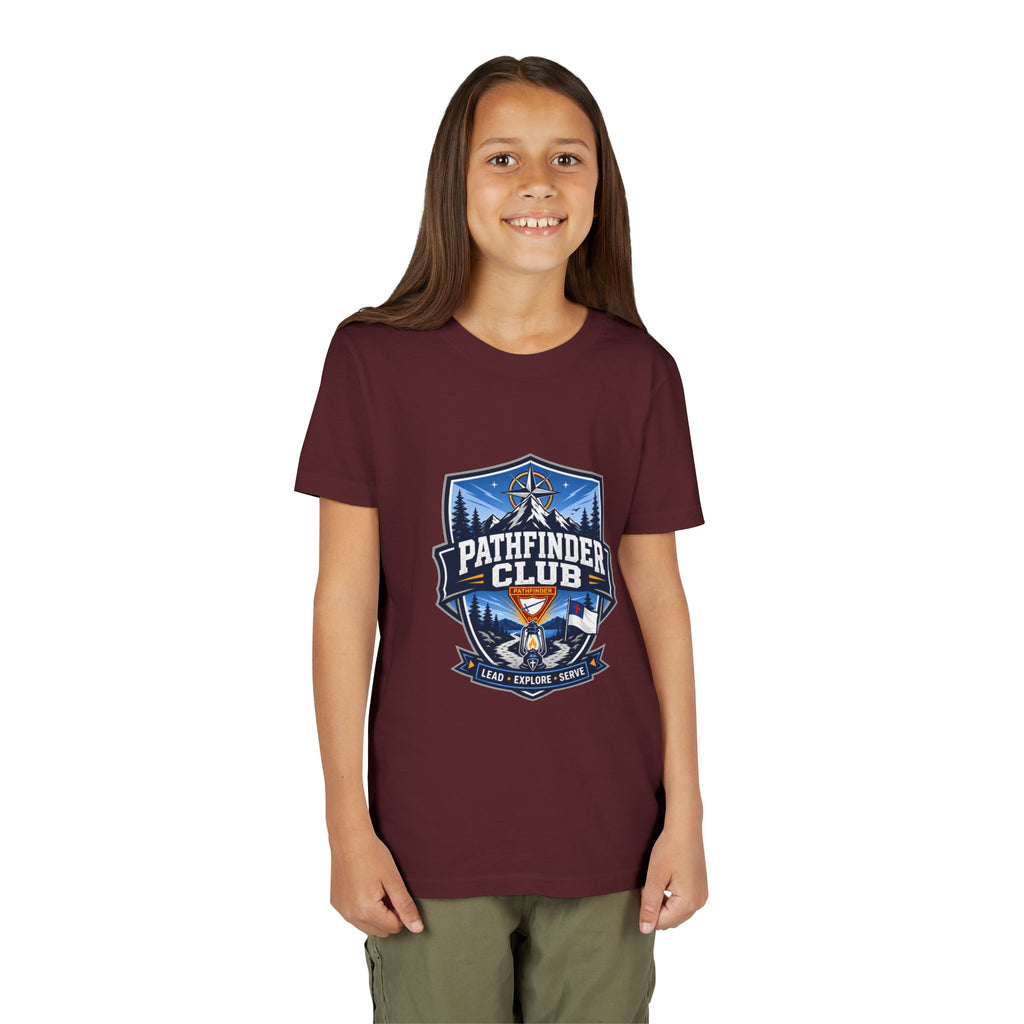 Conquistadores Camiseta para jóvenes | Camping Compass, Fogata, Pinos