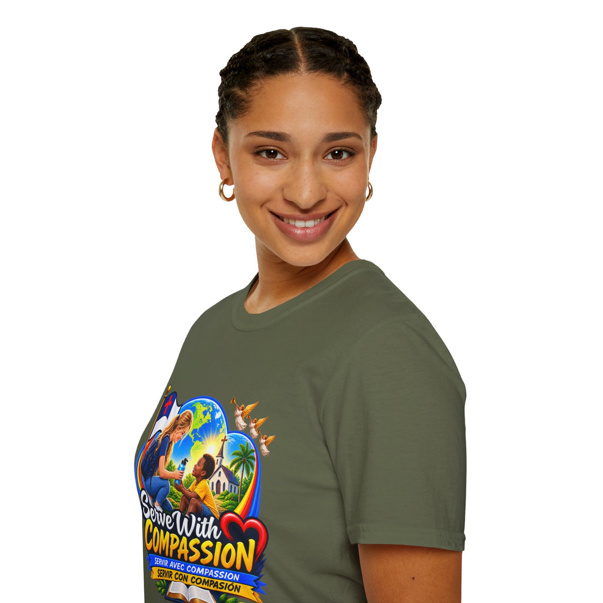 Serve With Compassion T-Shirt — Christian Volunteer Faith Tee