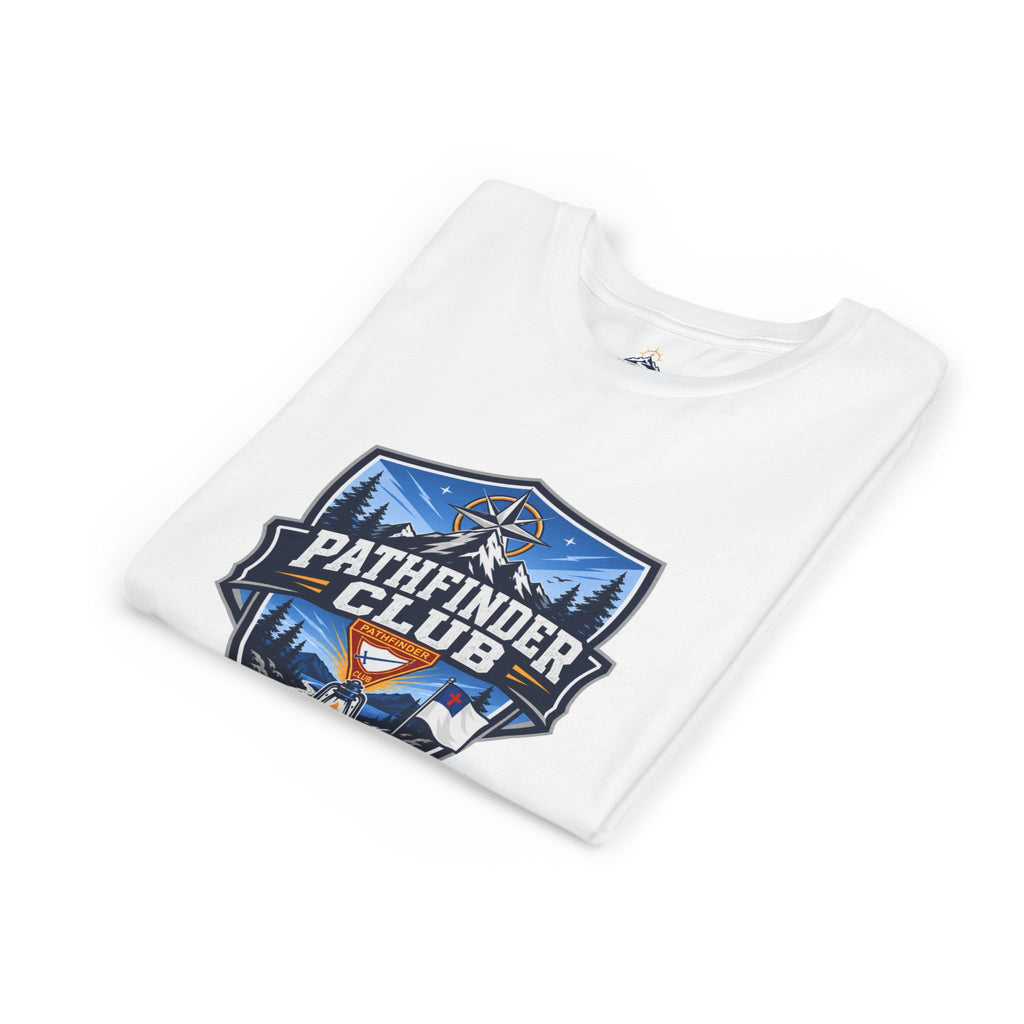 Conquistadores Camiseta para jóvenes | Camping Compass, Fogata, Pinos