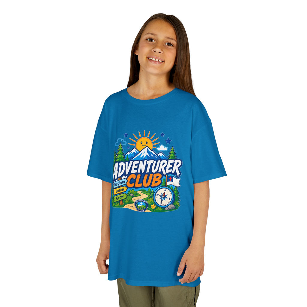 Adventurer Club Kids Tee | Camping Compass Sunrise Outdoors