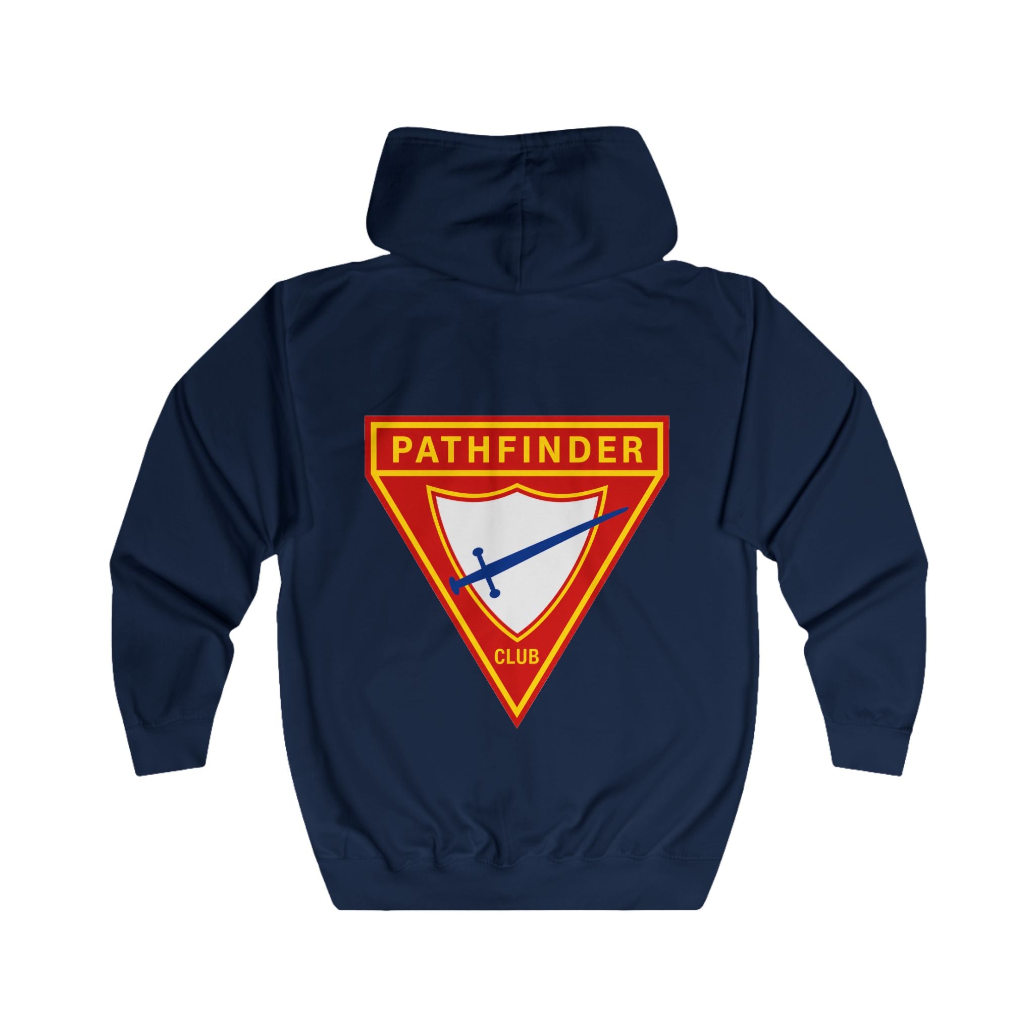 Pathfinder Club Zip Hoodie – Retro Shield Logo Hoodie