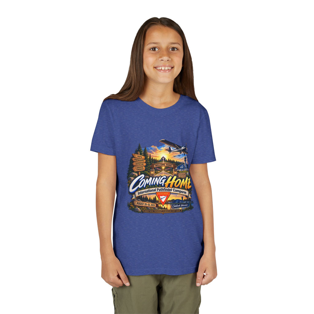 International Pathfinder Camporee - Stand Strong - Osh Kosh T-Shirt/Youth Tee — "Coming Home"