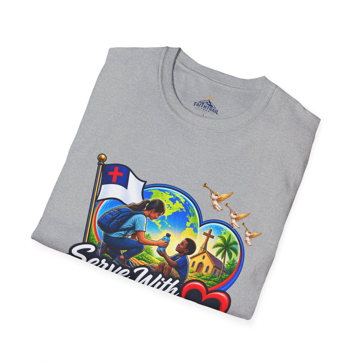 Serve With Compassion T-Shirt — Christian Faith-Based Volunteer Tee