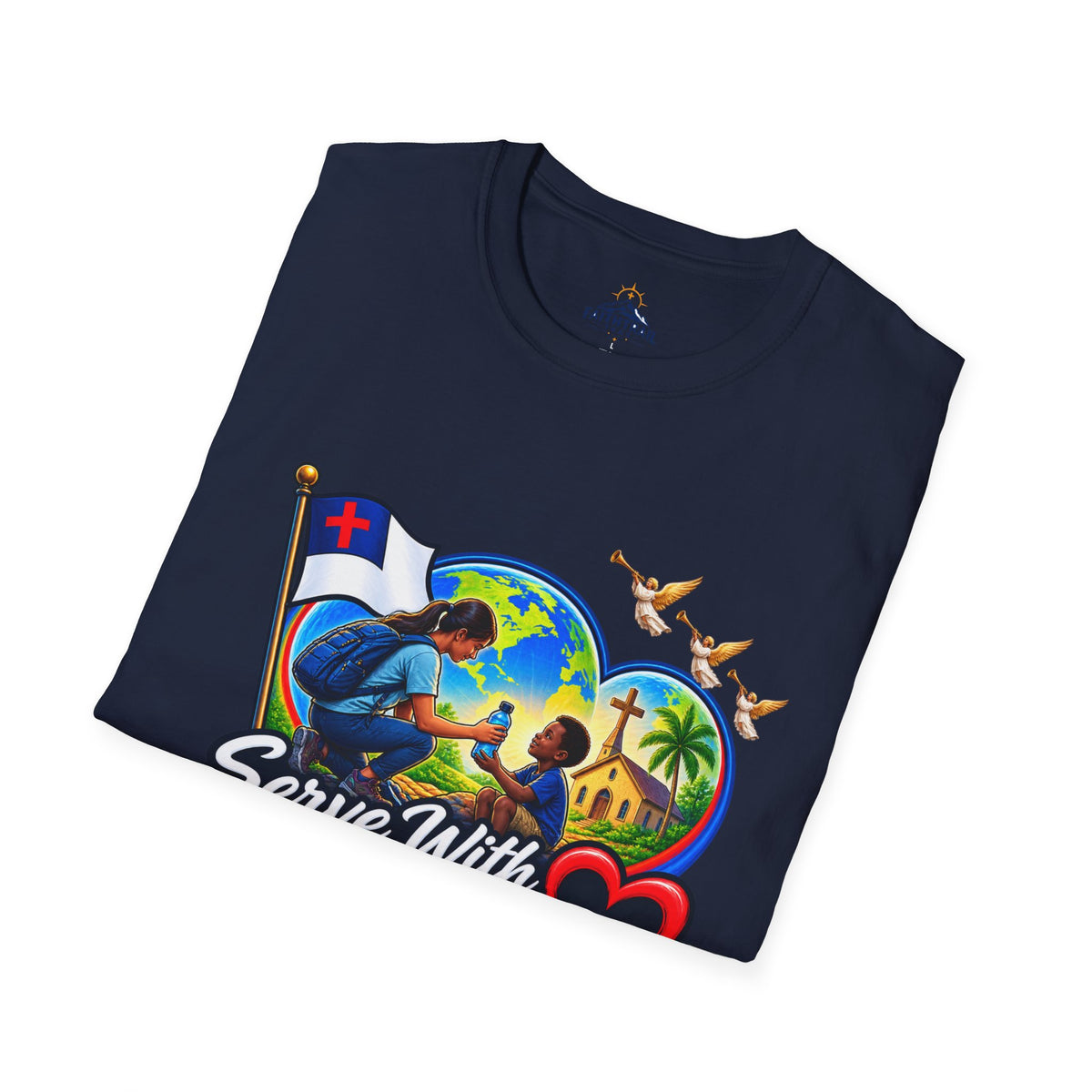 Serve With Compassion T-Shirt — Christian Faith-Based Volunteer Tee
