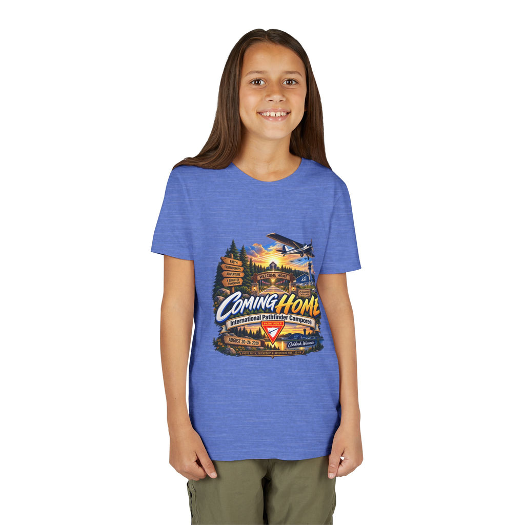 International Pathfinder Camporee - Stand Strong - Osh Kosh T-Shirt/Youth Tee — "Coming Home"
