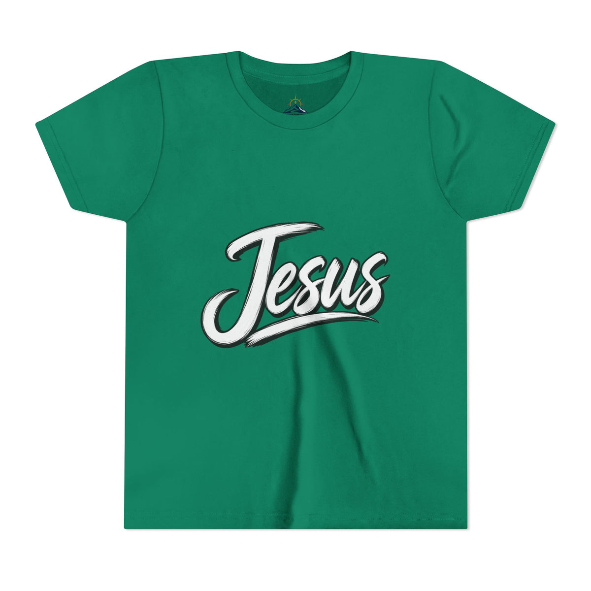 Youth Tee — 'Jesus' Script Graphic Christian Kids Shirt