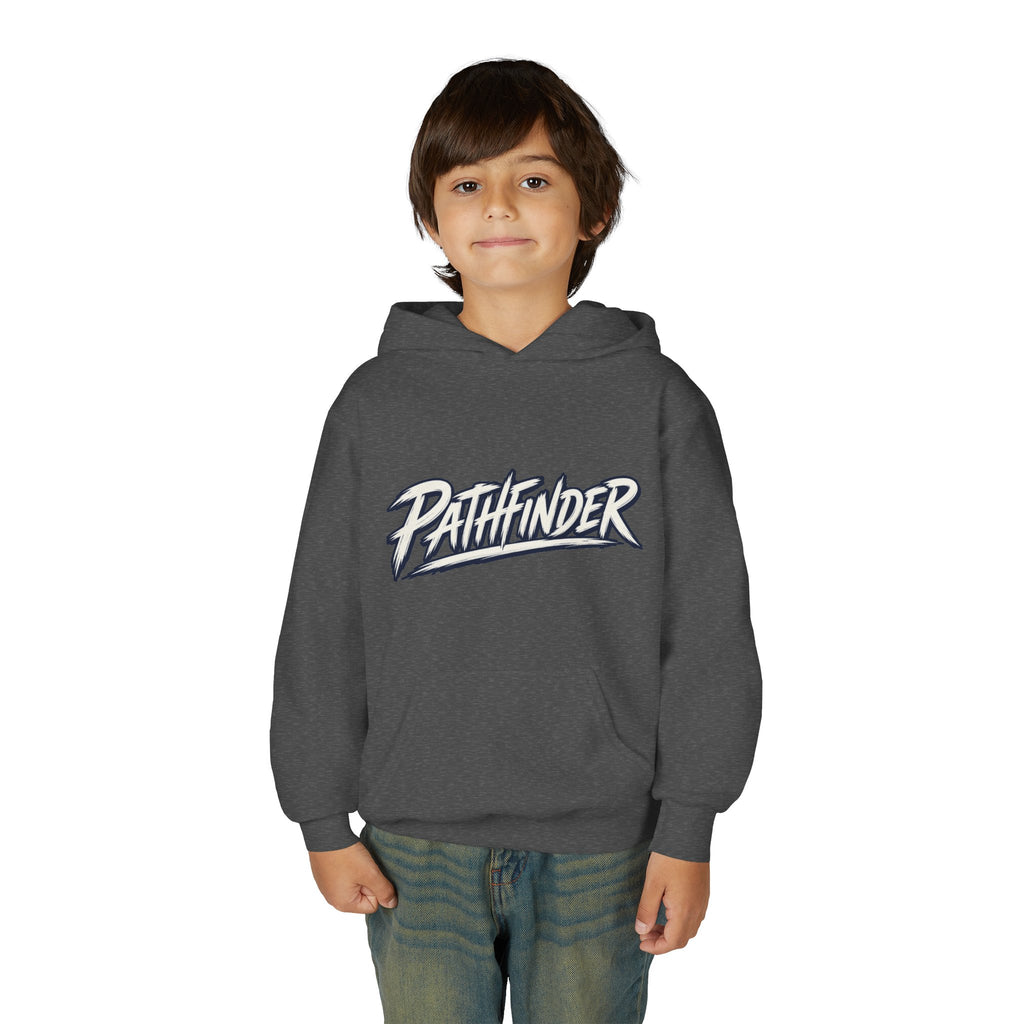 Pathfinder Youth Hoodie — Graphic Youth Pullover with Bold Script Logo
