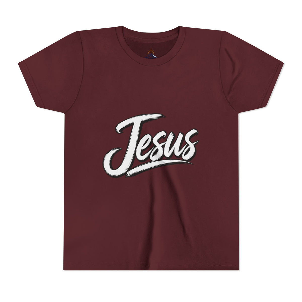 Youth Tee — 'Jesus' Script Graphic Christian Kids Shirt