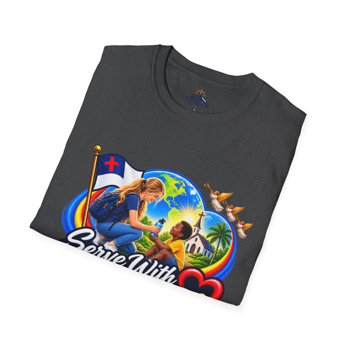 Serve With Compassion T-Shirt — Christian Volunteer Faith Tee