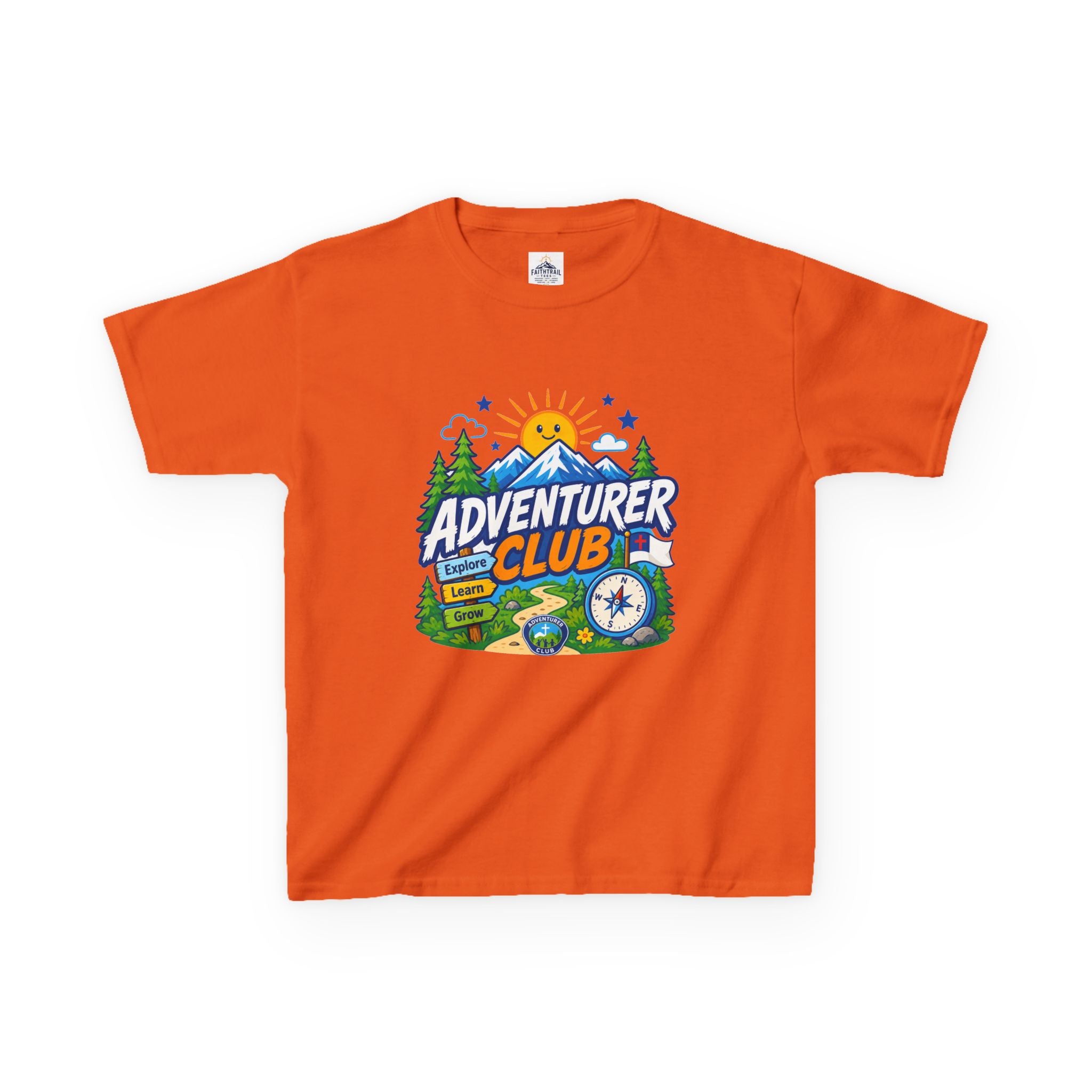 Adventurer Club Kids Tee | Camping Compass Sunrise Outdoors