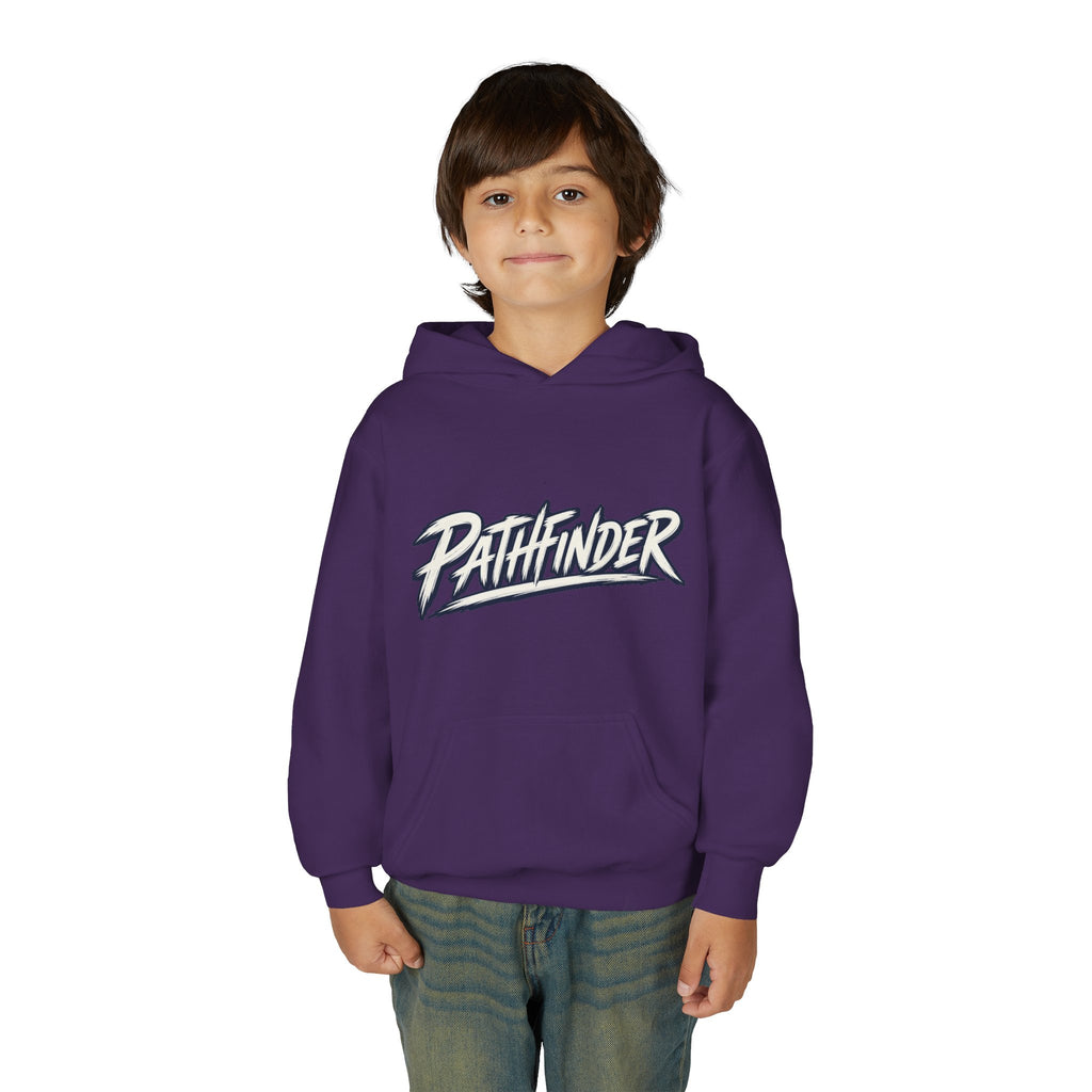 Pathfinder Youth Hoodie — Graphic Youth Pullover with Bold Script Logo