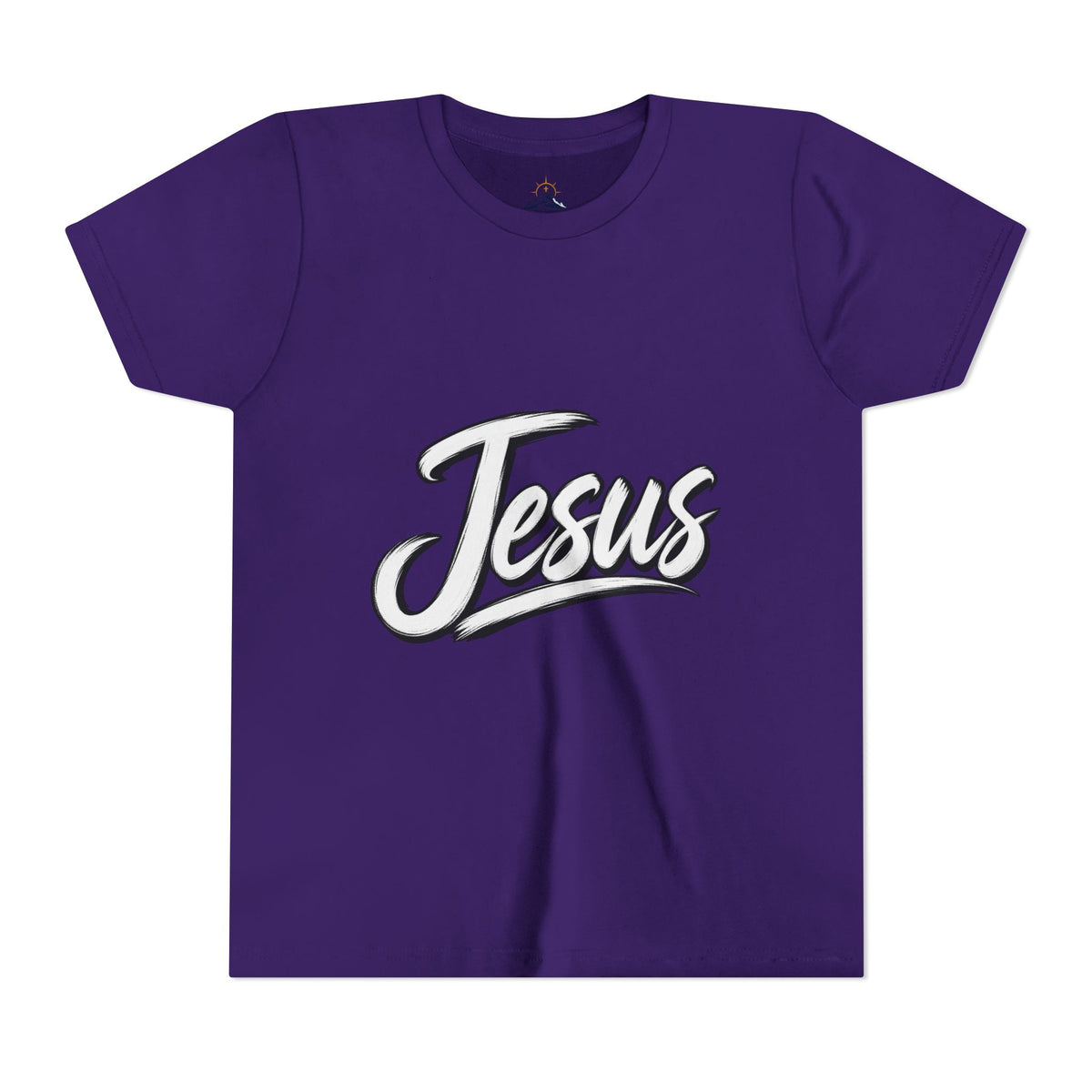 Youth Tee — 'Jesus' Script Graphic Christian Kids Shirt